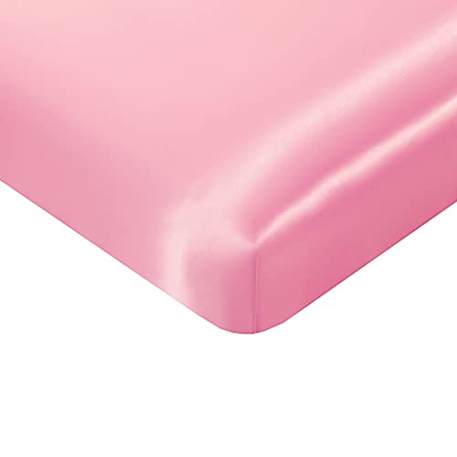 Toodou Soft Satin Fabric Fitted Sheet-Comfortable And Durable Silky Satin Fitted Sheets-The Mattress Covers Are Made Of Premium Fabric And Have Great Breathability-Pink Queen Size … #TOP1