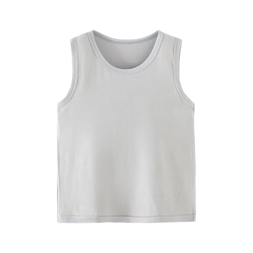 Girls Tank Tops Sleeveless Kids Athletic Crewneck Crop Tops Basic Camisole School Workout Sport (Grey, 18-24 Months)