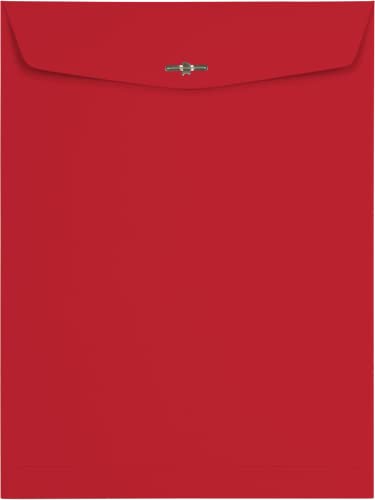 LUXPaper 9 x 12 Open End Envelopes | Clasp | Ruby Red | 80lb. Text | 50 Qty
