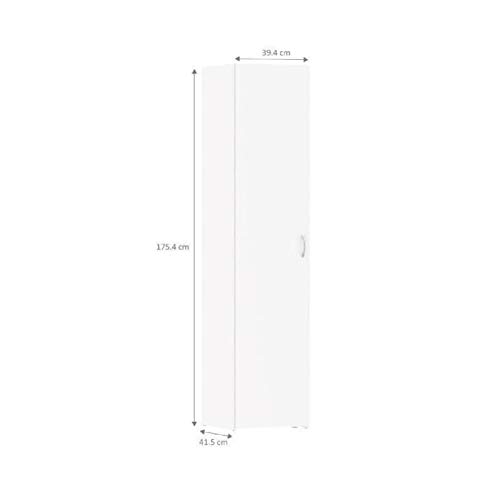 Space Armoire De Chambre Style Contemporain - Blanc Mat - L 39 Cm