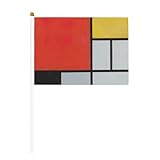 Composizione in rosso, giallo, blu e nero, bandiere palmari, 14,9 x 20,6 cm, mini bandiere stick (confezione multipla), per decorazioni per feste di vacanza