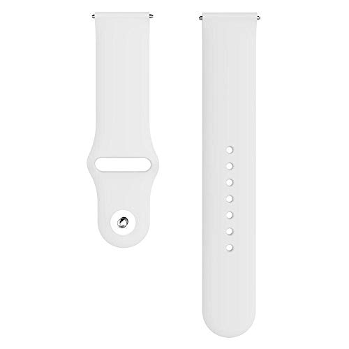 Image of AEETZ 22mm Width Soft Silicon Band Strap Compatible with Samsung Galaxy S3 Frontier, Classic /Galaxy Watch 46mm /Huawei Watch GT2(46mm) /Honor Magic Watch 2(46mm) - Silicon White