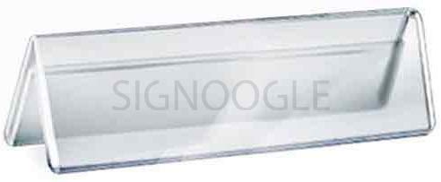 SIGNOOGLE Acrylic Office Desktop Business Name Price Card Label Tag Sign Display Holder Stand Tent Double Side Presentation Nameplate Shelf (Size: 15x6cm) (6)