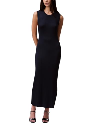 strapless open back dress Elegant Ribbed Midi Dress with Gold Accents