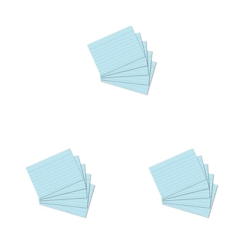 herlitz Karteikarte A8, liniert, blau, 100 Stück (Packung mit 3)