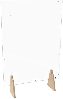 FixtureDisplays® Acrlic Plexiglass Shield Sneeze Guard 24x36x7 Landscape or Portrait Tabletop or Ceiling Mount 10064