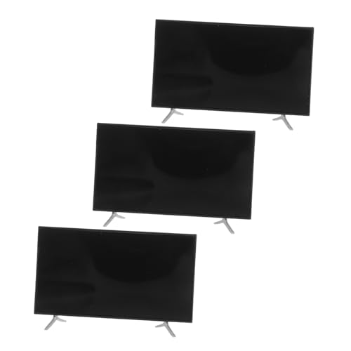 CVUTOVO 3個スケール ミニチュアテレビ ドールハウス家具用 リビングルーム装飾 属 プラスチック製 耐久性あり 小型テレビ 模型おもちゃ 想像