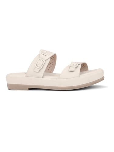 Image of XE Looks Women's Elegant Buckle Sandals - Perforated Comfort For Everyday Style