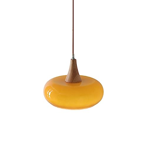 Lustre suspension LED vintage en verre kaki Chaner LWX pour salle à manger