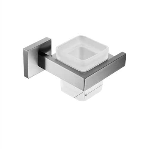 Juego de Accesorios de baño de níquel Cepillado, Estante de baño para Montaje en Pared, Colgador para Bata, Soporte para Papel higiénico, toallero, Estante de Acero Inoxidable, Taza para Enjuague