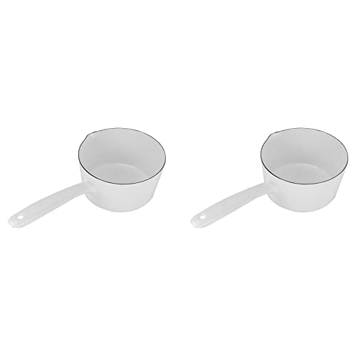 Gvvsjgdbis 2X 1,3 Japonés Cerámica Blanca Cazuela Una Leche Cocina Cocina Pan Olla Una Cazuela Alimentos para Bebés Cazuela con Mango Largo para Un Pueblo