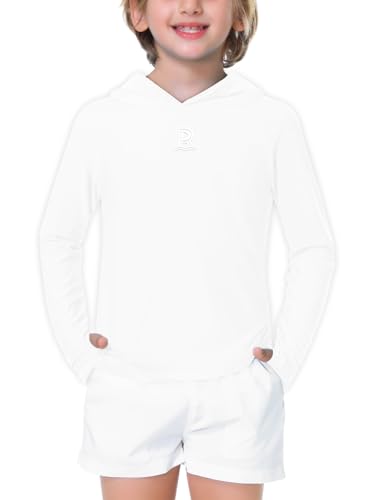 Image of Remimi Kids Sun Shirt Rash Guard Quick Dry Sun Protection Athletic Hoodie Hiking Shirts 3-12 Years