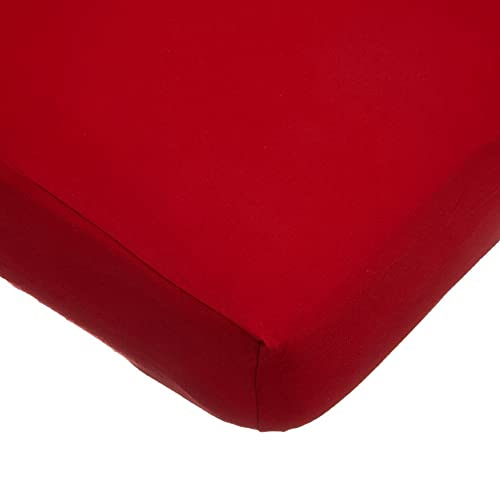 Image of TL Care Supreme 100% Natural Cotton Fitted Crib Sheet 52 inch x 28 inch, Enhanced Thickness for Soft, Breathable & Hypoallergenic Jersey Comfort, Red, Neutral for Boys & Girls