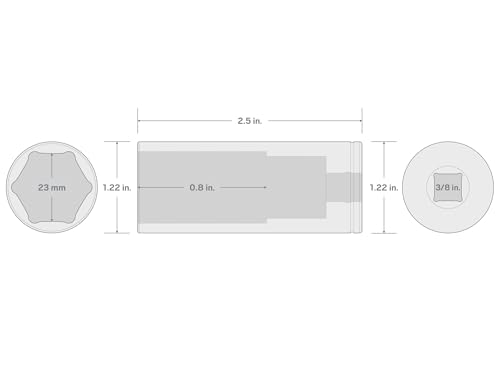 Image of TEKTON 3 /8 Inch Drive x 23 mm Deep 6-Point Socket | SHD13123