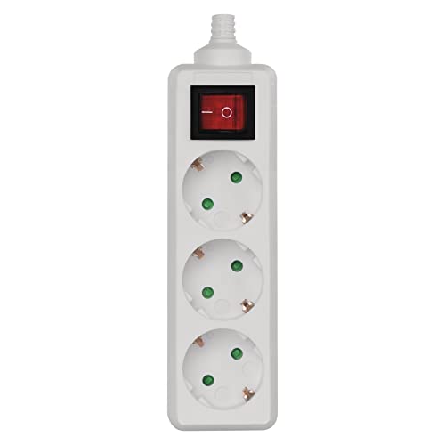 EMOS P1320 3-Fach Steckdosenleiste SCHUKO ohne Kabel, mit Schalter, Ersatzsteckdosenleiste für Innen, Kinderschutz