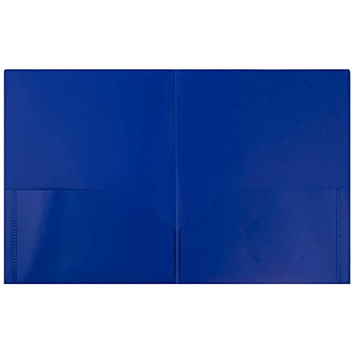 Jam Paper Plastic 2 Pocket Pop Folders - Durable School Folders - Blue - 6/Pack #TOP1