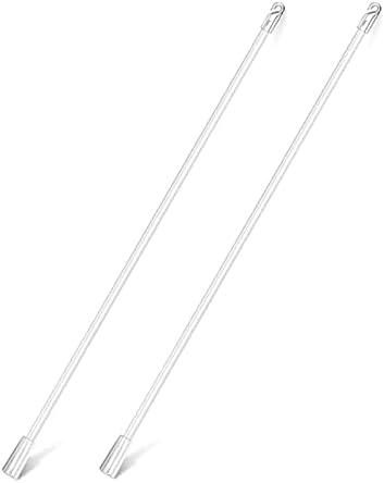 AOOCEEPAW 17 Inches 2 Pieces Blind Wand, Vertical Blinds Replacement Parts, Tilt Wand Replacement, Clear Blind Rod with Hook and Grip, Plastic Blind Opener, Long Window Blind Stick Tilt Rod