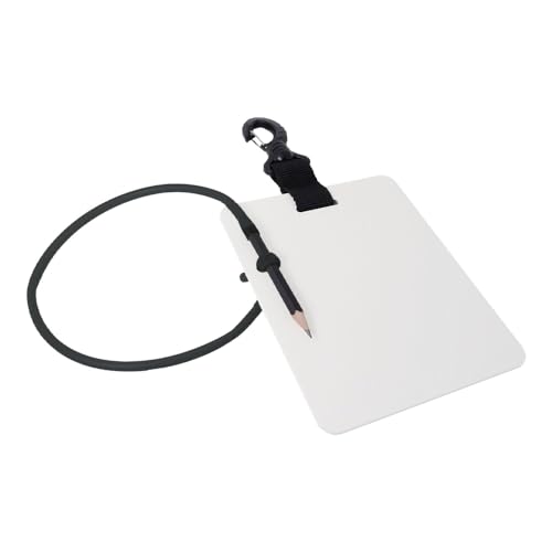 Sarini Unterwasser-Schreibtafel, Schiefertafel mit drehbarem Clip, Bleistift, großes Whiteboard aus Kunststoff, wasserdicht, für Taucher, Wassersport, Schwimmen