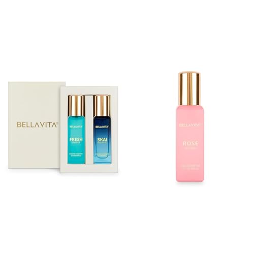 Image of Bella Vita Luxury Skai Aquatic Edc & Fresh Edt Unisex Combo With Bergamotylang Ylangpink Pepperlong Lasting Fragrance Scentpack Of 2 20Ml Each Rose Woman Liquid Eau De Parfum,Assorted