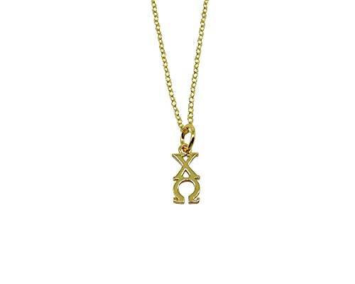 Vertical Chi Omega Chi O Greek Sorority Lavalier Necklace