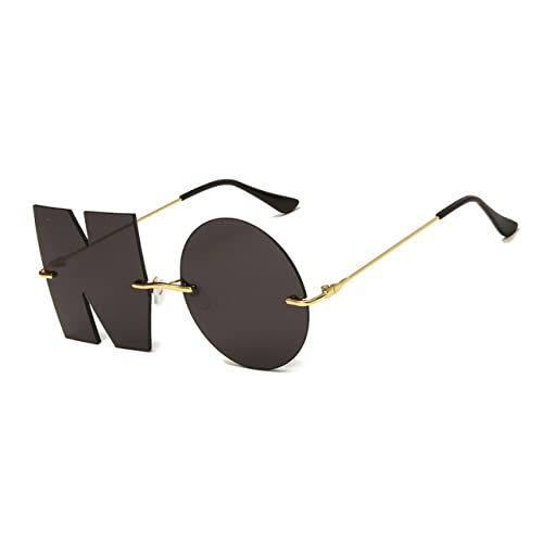Lunettes de soleil sans monture vintage pour femme et homme punk style UV400 y2k