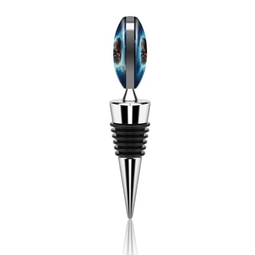 Bouchon de bouteille de vin réutilisable en silicone bleu terre - 6