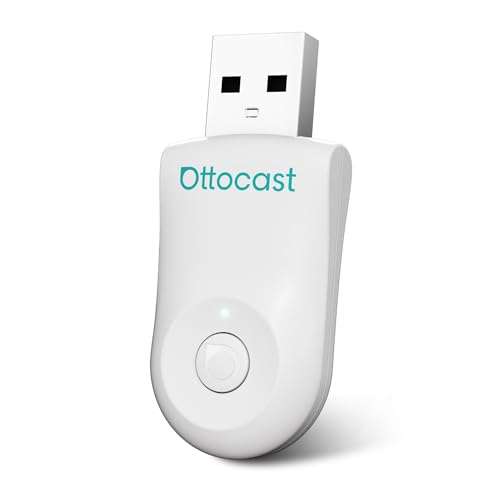 Image of OTTOCAST Mini 2025 Wireless CarPlay & Android Auto 2-in-1 Adapter, Fast Stable Connection, Plug & Play for iPhone & Android Devices (White)