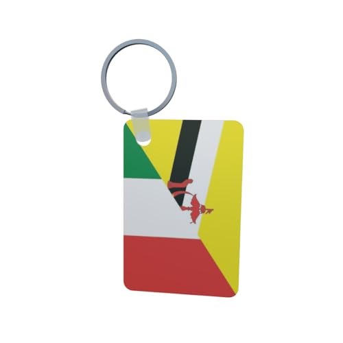 U24 Porte-clés Brunei Italie en aluminium 50 x 47 mm