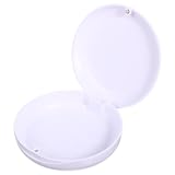 Levemolo Lightweight White Abs Denture Storage Box for Daily Use with Magnetic Closure, Portable Mouth Guard Container for People Who Wear Fake or Orthodontic Appliances