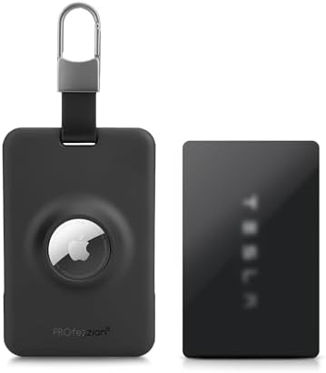PROfezzion Secure Tesla Key Card Holder with AirTag Slot,1 Pack Black