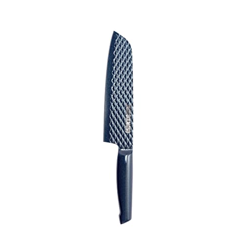 Blue Diamond Sharp Stone, Coutellerie en Inox, Couteau Santoku de 18 cm avec Gaine de Protection,...