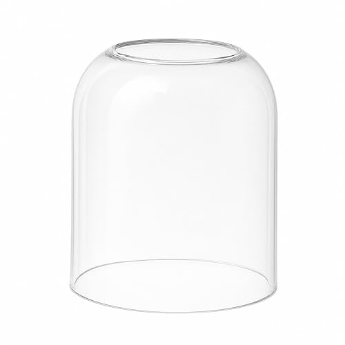 Image of Curved Transparent Borosilicate Glass Shade for Tealight Diya | Decorative Diya Cover for Mandir, Pooja, Bedroom & Home | Gift Accessory | 3 inches Height, 2.7 inches Width