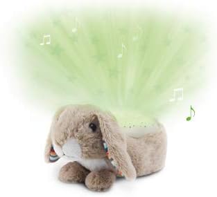 Soothing Starlight Nightlight Toy Projector - Soft Plush Animal with Starry Projections, Soft Musical Lullabies, Color Changing, Cry Sensor, Auto-Off, Battery Operated - Ruby The Rabbit by Zazu Kids
