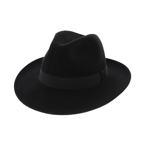 Chapeau fedora feutre de laine noir Traclet imperméable taille 61