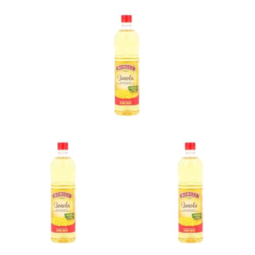 Image of Borges Canola Oil -1L | Source of Omega 3 | 100% Non GMO | Suitable for Deep frying |Delicate flavour (Pack of 3)