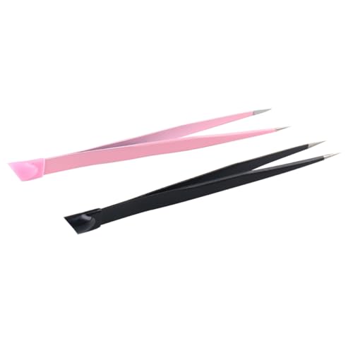 CLISPEED 2 piezas Herramientas para Manicura de Doble Cabeza Pinzas Multifunción para Pegar y Presionar Pegatinas de Uñas Kit DIY para Decoración Profesional y Personal