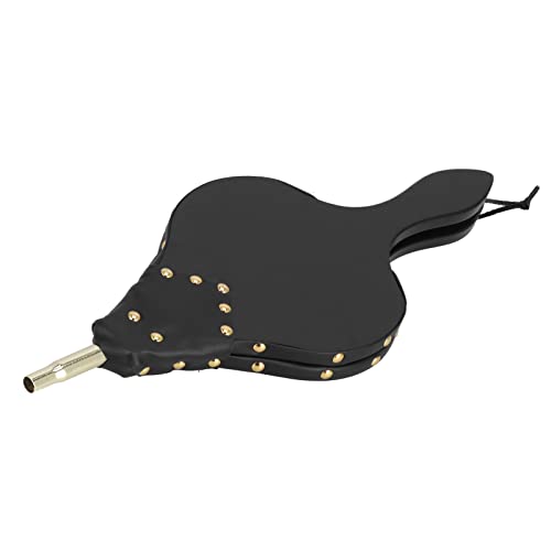 Aeun Soffietto per Camino, Soffietto in Legno per Camino Rivetti in Metallo Impugnatura Ergonomica 18,7x7,7 Pollici Ugello Robusto Pelle in Legno Composito per falò per attività all'aperto