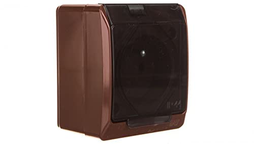 HERMES Enchufe individual con tapa transparente marrón 2P + Z IP44 0321-05 elektro-plast nasielsk 5901130483051