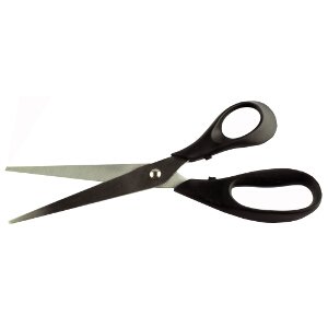 Q-Connect Ergonomic All Purpose Scissors 210mm Stainless Steel Blades Black Handle CKF01227