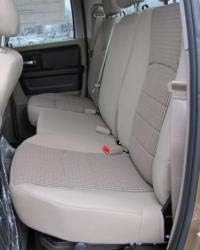 Durafit Seat Covers, Made to fit 2011-2019 Dodge Ram 1500-3500 Quad Cab Rear 40/60 Split Back and Bottom Bench Seati. Made in Gray Endura