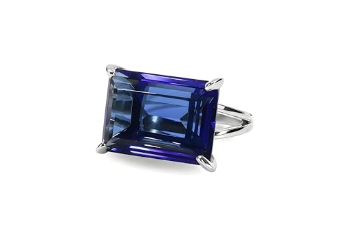 Bague en argent avec saphir véritable et bijoux pierres de naissance