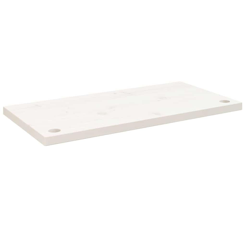 Piano da scrivania bianco in legno massiccio di pino, 80 x 40 x 2,5 cm, con foro per cavi, ergonomico, versatile, per ufficio, casa, lavoro, accessori per l'organizzazione