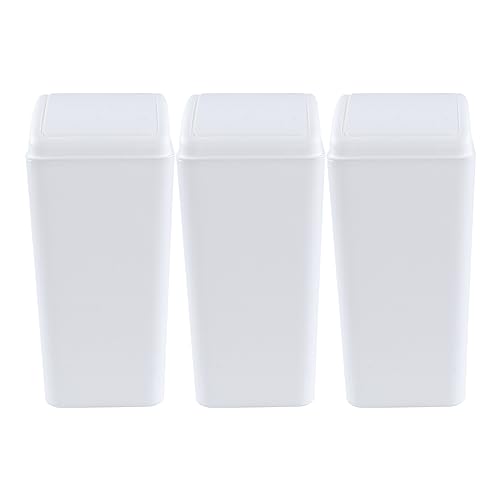 3 Packs Envase de Basura con Tapa Abatible 4.5 gal Blanco miniatura 7