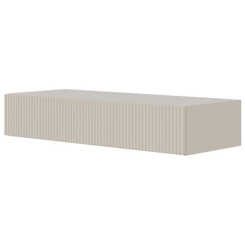 Selsey Console D'Entrée Suspendue avec Tiroir À Lamelles 90 x 17 cm Table Console Beige Grise...