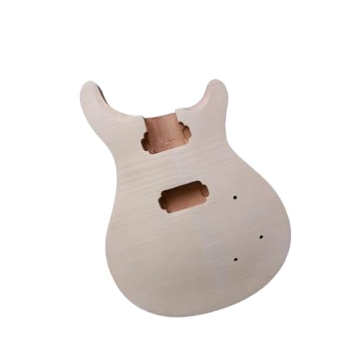 ギターボディ交換 未完成のギターボディ フレイムメープルベニアセット スタイリッシュ ハムバッカーピックアップ DIY ギター アマチュア ギターパーツ用