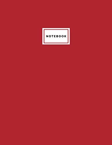 Notebook:: Unruled/Blank/Plain/Unlined Minimalist Notebook - Large, 8.5 x 11 inches, 110 Numbered Pages (Autumn/Winter 2019-2010 Fashion Week, Cardinal Red)