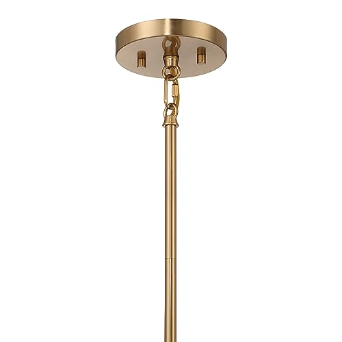 Image of Josephine - Mid-Century Modern Metal and Clear Ribbed Glass Ceiling Light, Brushed Gold