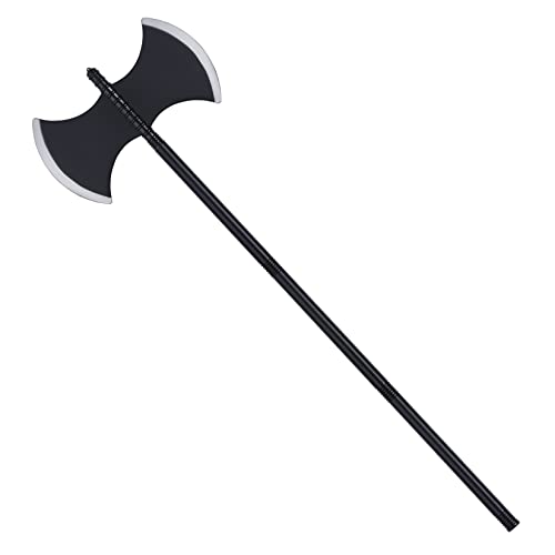Dxhycc Viking Medieval Costume Axe Fake Blade Costume Battle Axe Costume Prop Accessory for Halloween Cosplay Party Black