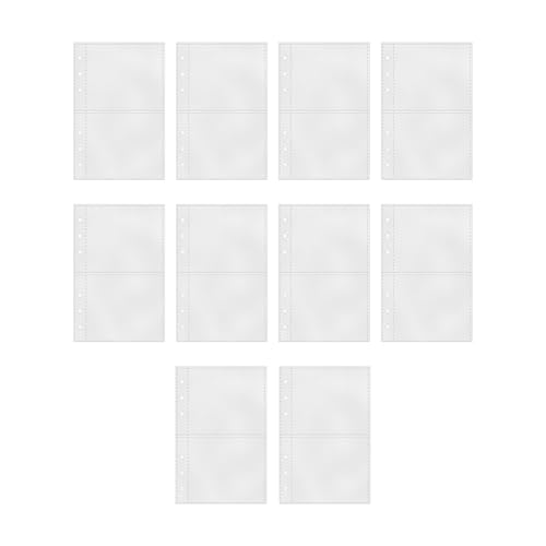 Acunny Hojas de recambio para planificadores A6, 10 unidades A6 carpeta de anillas transparentes, fundas de protección rellenables para imágenes, tarjetas postales, planificadores, proyectos de