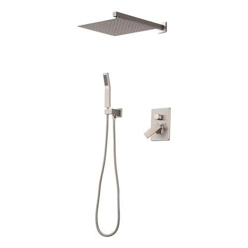 Mélangeur de douche dissimulé G1/2 avec pommeau de douche murale pluie de 20 cm
